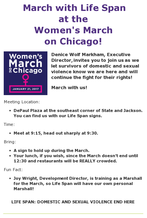 Join Life Span at the Womens March2